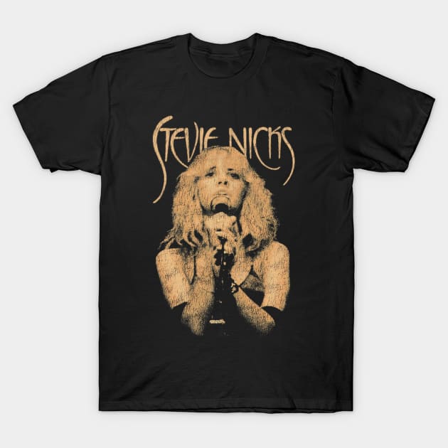 Stevie Nicks Vintage Distressed Yellow Design T-Shirt by snowblood